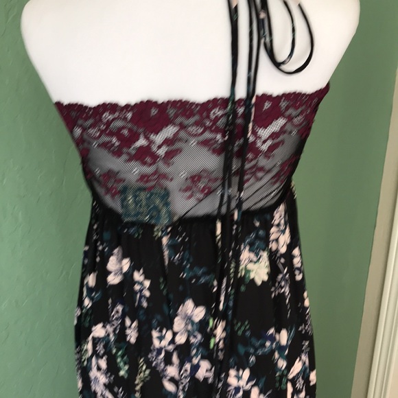 Free people beautiful purple and black lace satin jumpsuit - Picture 6 of 7